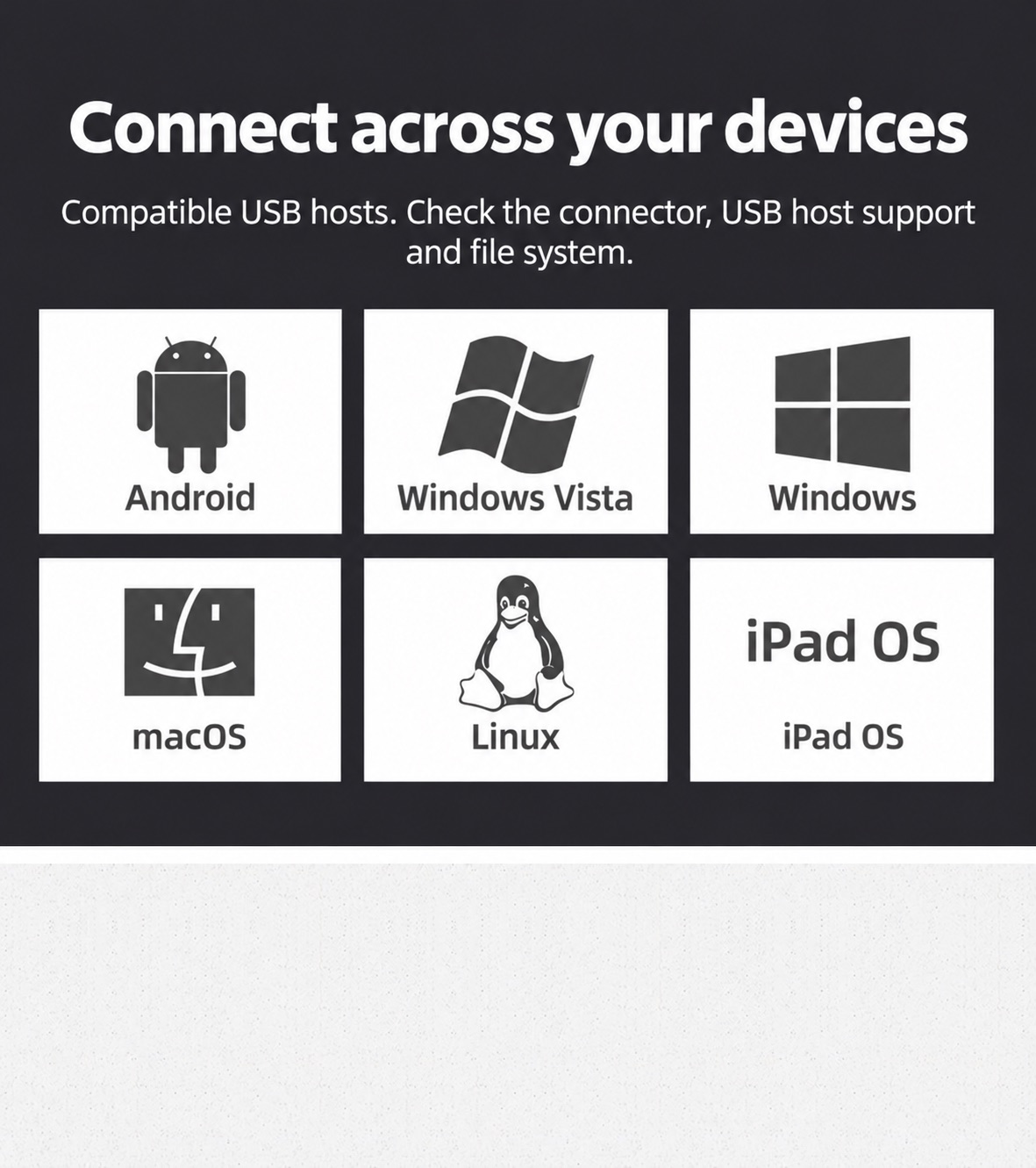 NEWSMY NM700 — Connect across your devices. Check the connector, USB host support and file system before use.